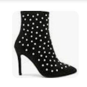 PRINCE BOOTIE IN BLACK LEATHER & CRYSTAL STUDS from Revolve - NIB!
